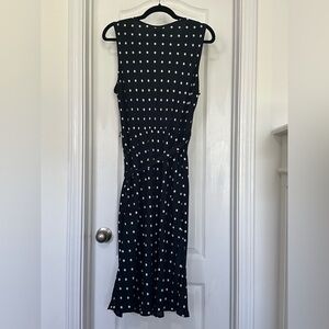 Elegant Black and White Polka Dot Dress